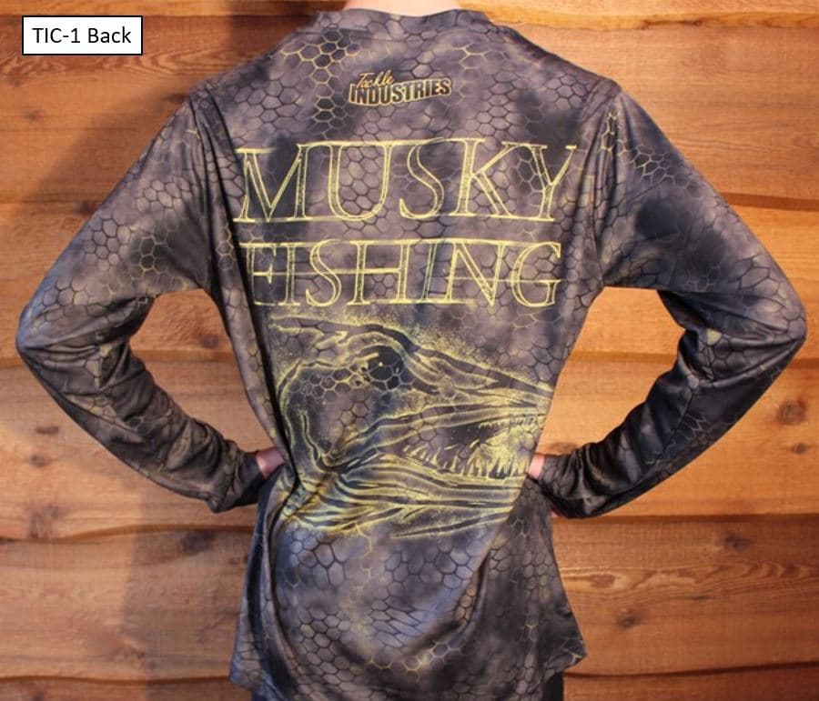 Fishing Scales Brown Camo Long-Sleeve T-Shirt - Back