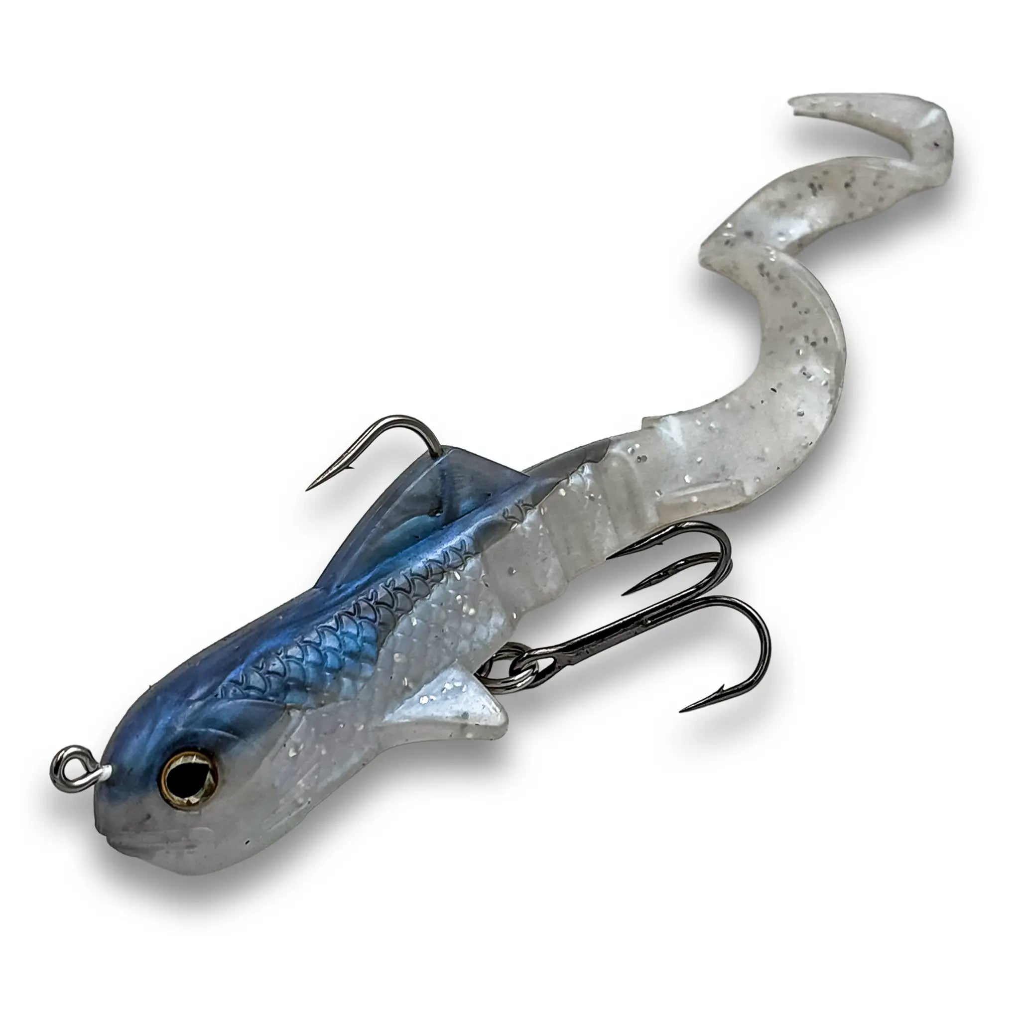 Fishing lure with a detailed design on a white background