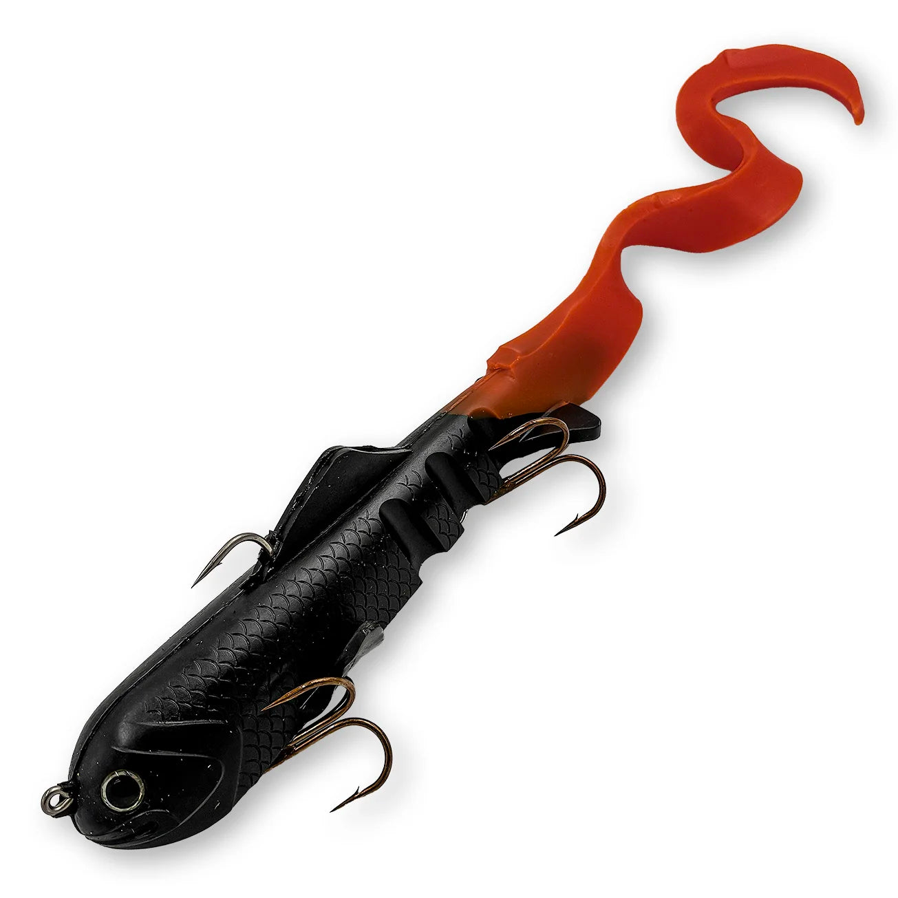 Mag Super D 8 oz musky swimbait in Black Orange 