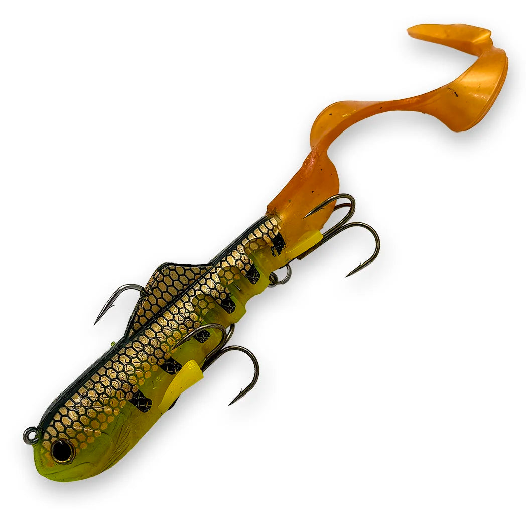 Mag Super D 8 oz musky swimbait in Yellow Bell Perch